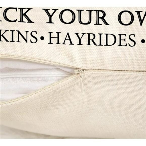 18x18 Set of 4 Gray Pumpkin Pillow Case for Fall Thanksgiving Home Decorative - Picture 3 of 5